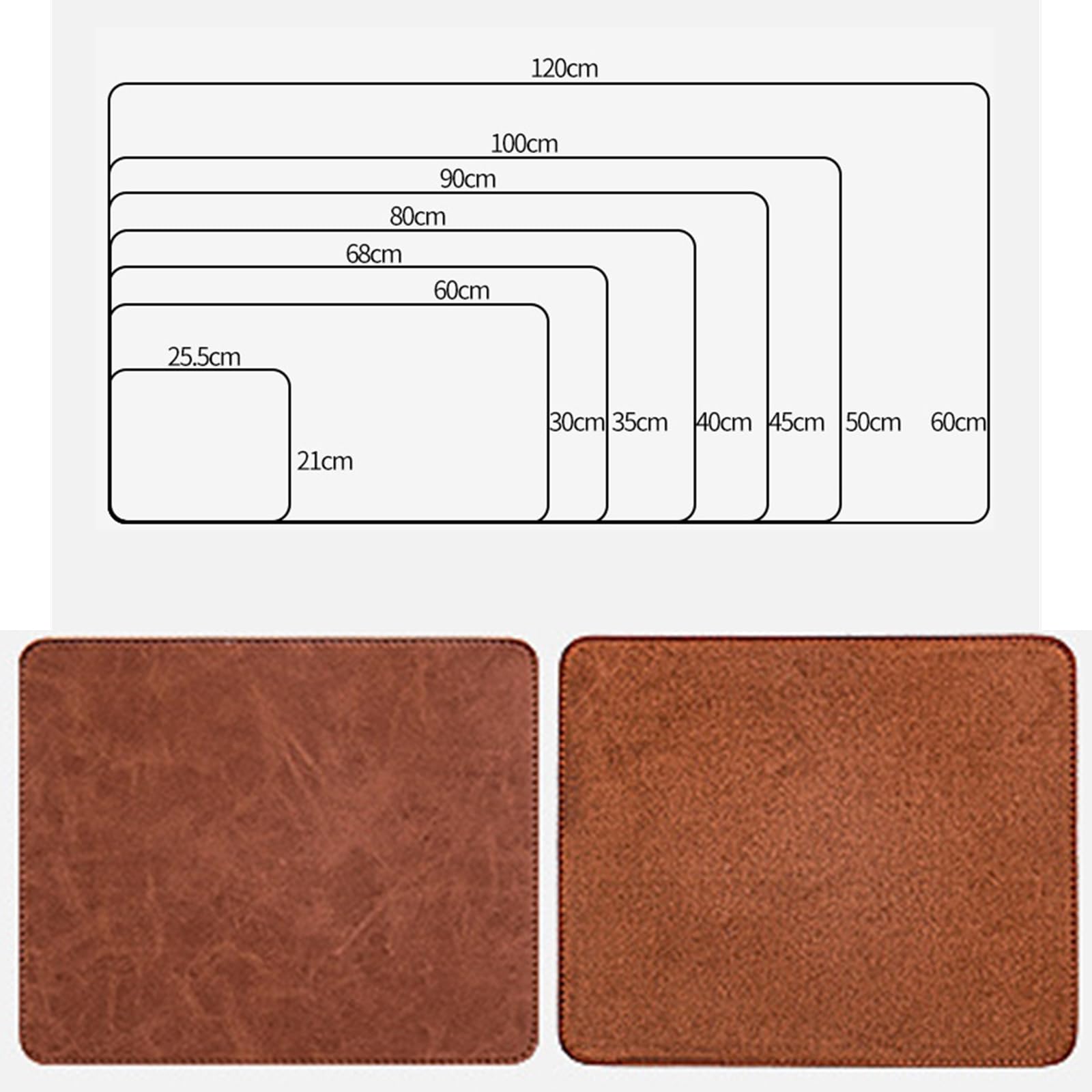 Grande tappetino da scrivania antiscivolo in pelle PU vintage caffè scuro per tastiera e tappetino per mouse da ufficio 120 cm x 50 cm, accessorio da scrivania ideale per professionisti