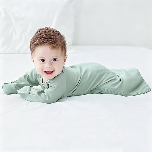 Miniatura 7 de Saco de Transición para Bebés Recién Nacidos con Brazos Arriba, Mangas Largas, Puños con Mitones, Paquete de 2, 0-3 Meses, Saco de Dormir Vestible,