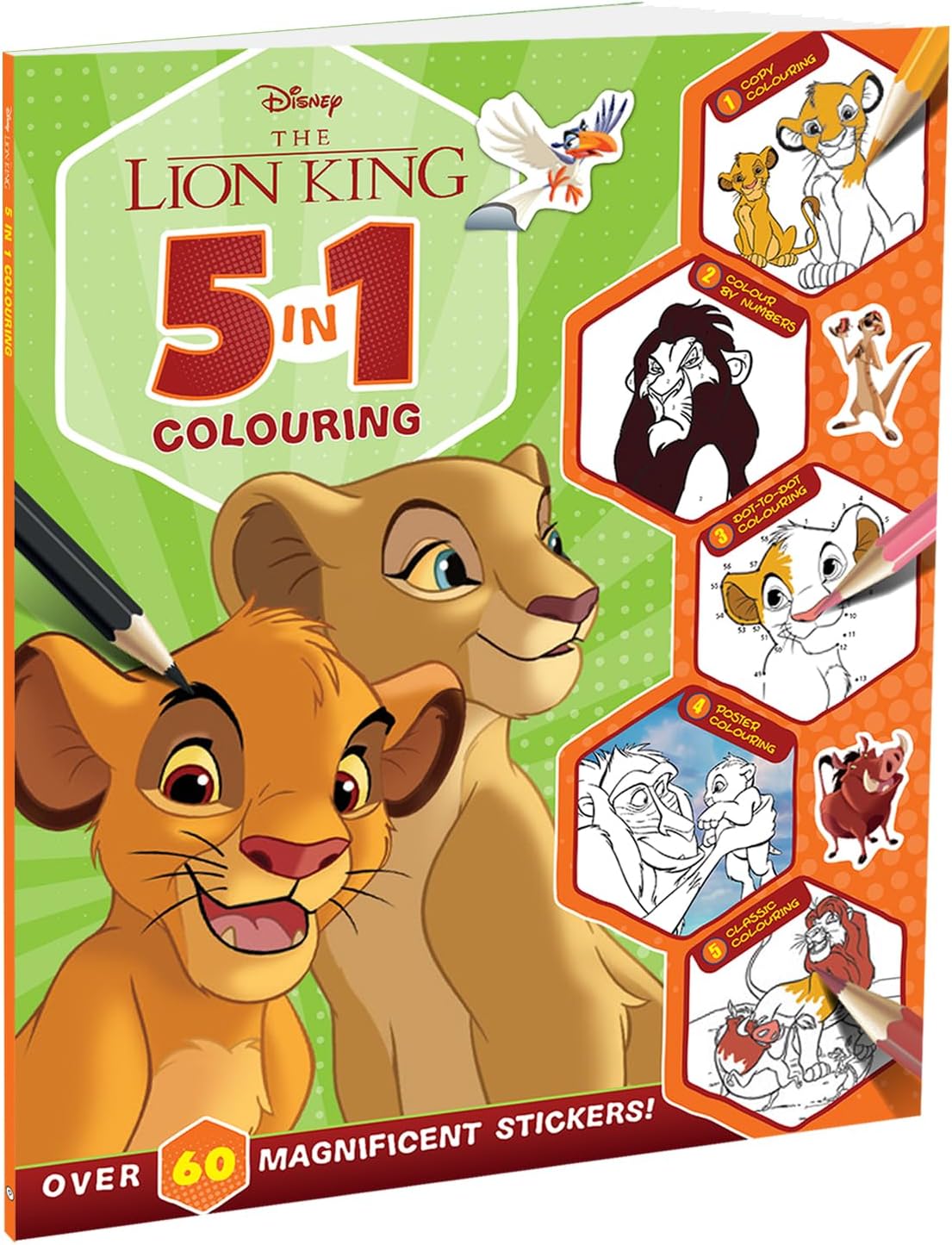 Disney The Lion King: 5-In-1 Colouring | Stickers, Coloring and Activities Books for Kids