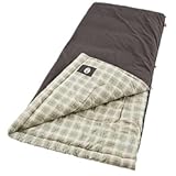 Coleman Heritage Big & Tall 10°F Flannel Sleeping Bag, XL Sleeping Bag Fits Adults up to 6ft 7in Tall, Machine Washable, Great for Camping, Hunting, Guests, & More