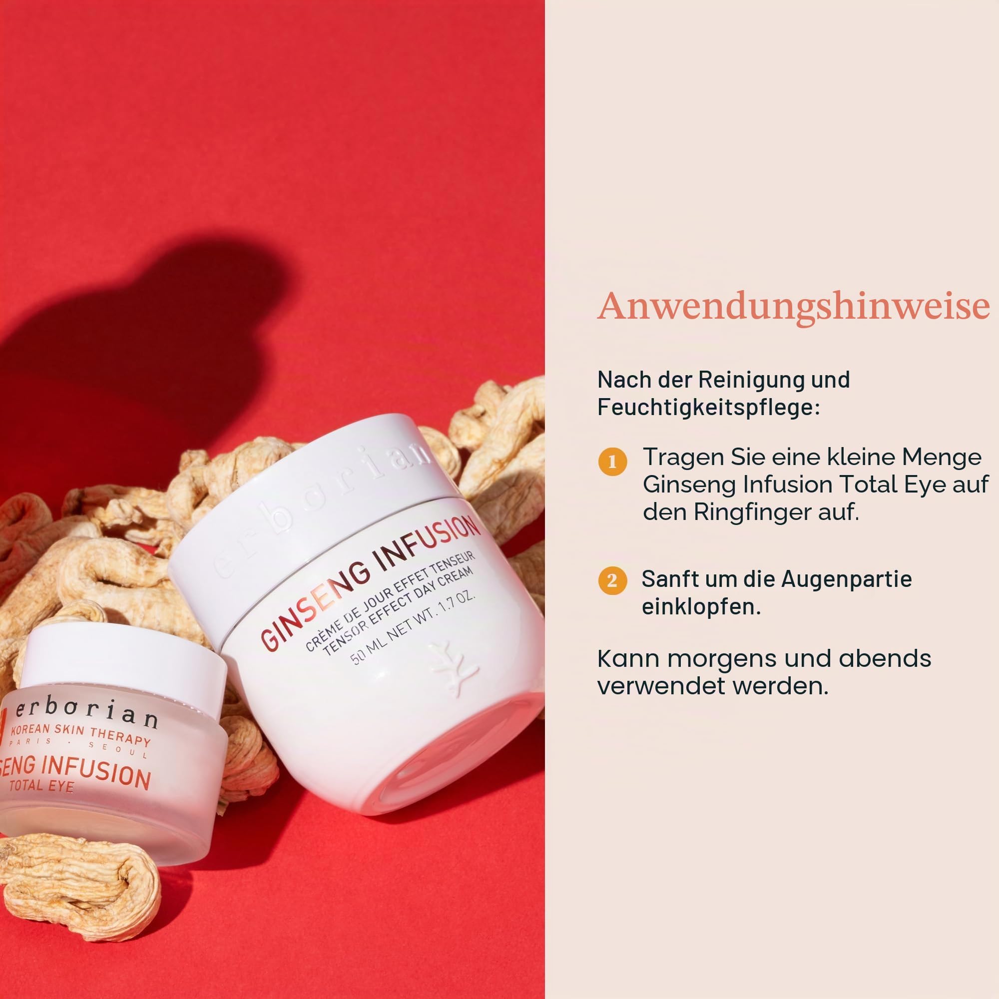Erborian Ginseng Infusion Total Eye Treatment - Anti-Aging und Anti-Müdigkeit Augencreme gegen trockenheitsfältchen und Augenringe - Koreanische Gesichtspflege mit Ginseng-Extrakt - 15ml