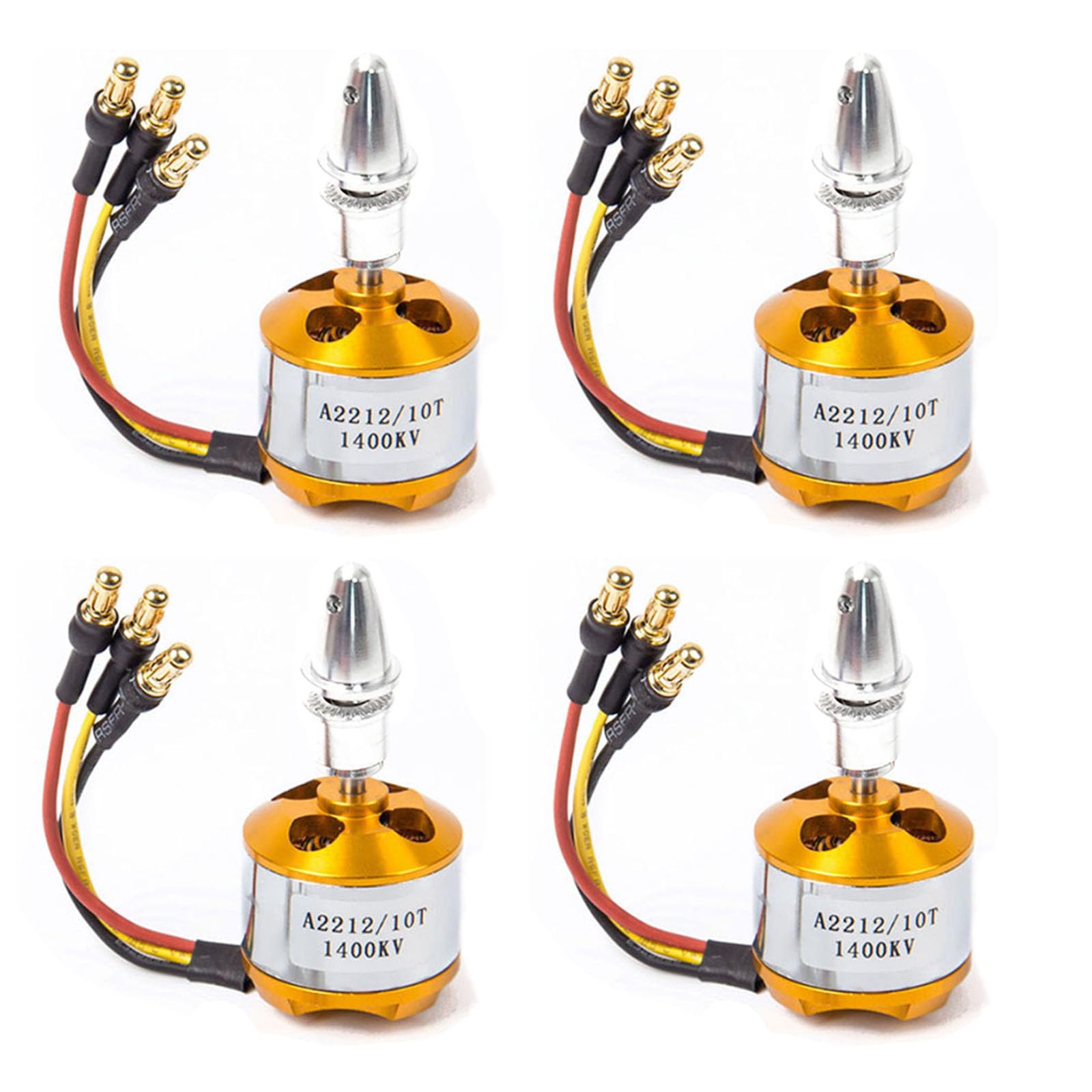 A2212 1400KV Motor Outrunner sin escobillas 10T Controlador de motor sin escobillas de alta potencia para aviones RC/Multicopter 4/6 ejes Quadcopter (4 piezas)