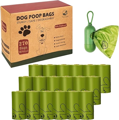 Miniatura 1 de Bolsas para excrementos de perro, 250 unidades con dispensador, bolsas de basura para perros, gatos, arena al aire libre, cachorros, caminar y viajar