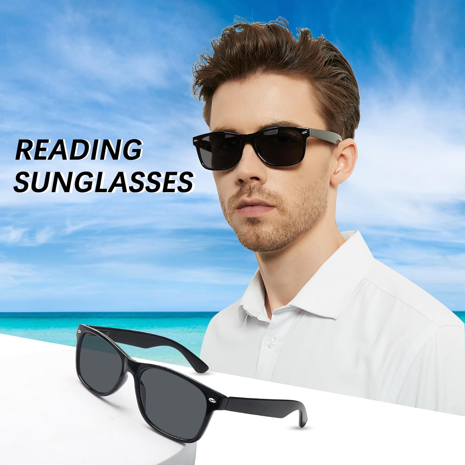 4 Pack Classic Reading Sunglasses for Women Men Spring Hinge, Outdoor Sun Readers Glasses with UV400 Protection - Image 2