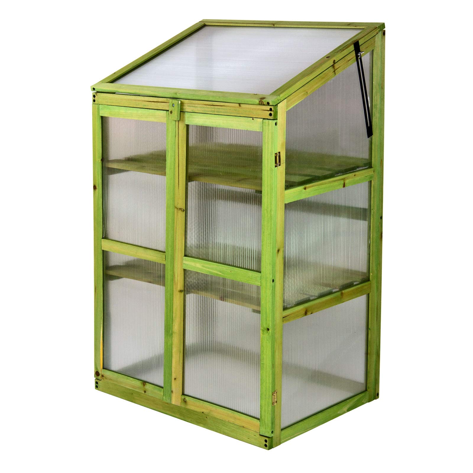 DEMA Holz Frühbeetschrank Lazise, Aufzuchtschrank, Gewächshaus 61x45x101 cm, Robust, Langlebig, für Garten, Pflanzenaufzucht, Gemüse, Kräuter, Balkon, Salzimprägniert, mit Stegplatten