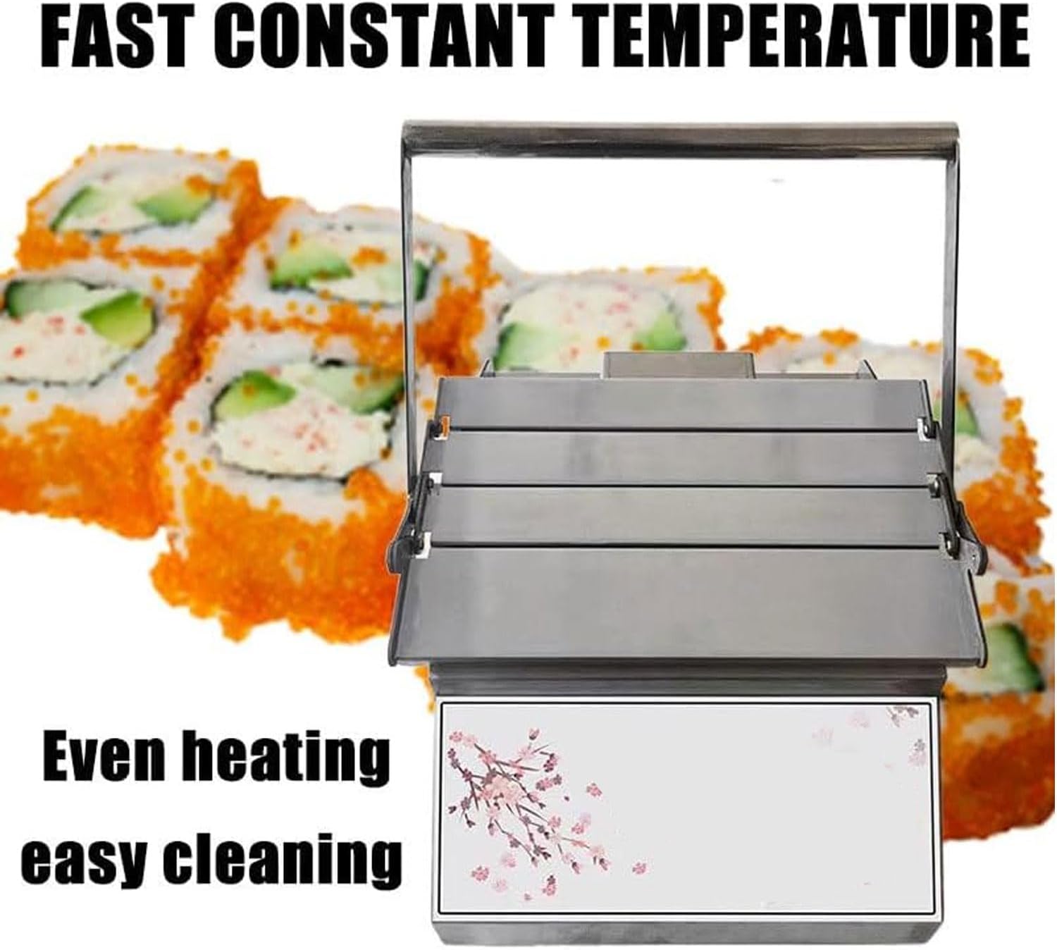 Commercial Square Sushi Roller, Stainless Steel Sushi Roll Maker, DIY Sushi Roll Machine, Sushi Making Mold Kit, for Perfect Rice Balls & Seaweed Wraps, One-Press Molding, for Restaurants, Hotels