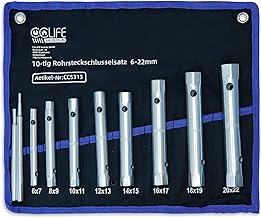 CCLIFE 10 Piece Socket Wrench Set, Hollow Pipe Wrench with Swivel Rod for Tap, Spark Plugs 6 x 7-20 x 22 mm