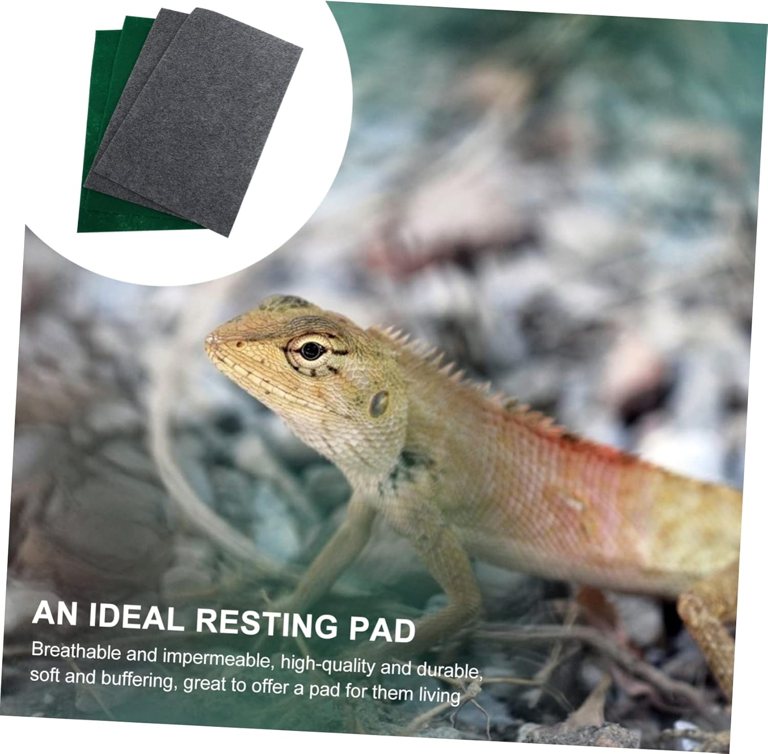balacoo 8pcs Reptile Carpet Substrate Liner for Lizard Snake Turtle Absorbent Mats Grey Easy to Clean Bedding for Terrarium Decor