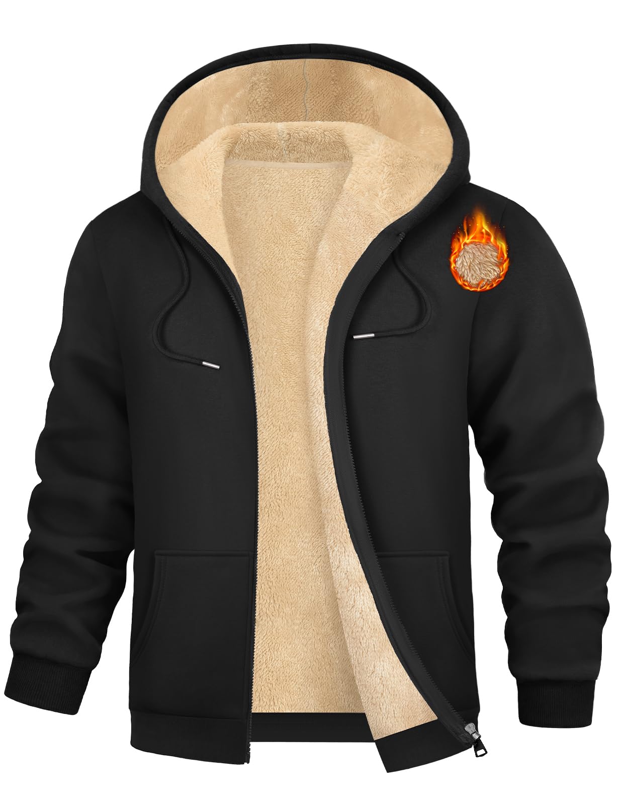 TOMEEK Felpa Uomo con Cappuccio Felpa in Pile Invernale e Zip Manica Lunga Giacca con Tasche Termica Casual Hoodie Fleece Giubbotto Essentials e Cerniera Sweatshirt