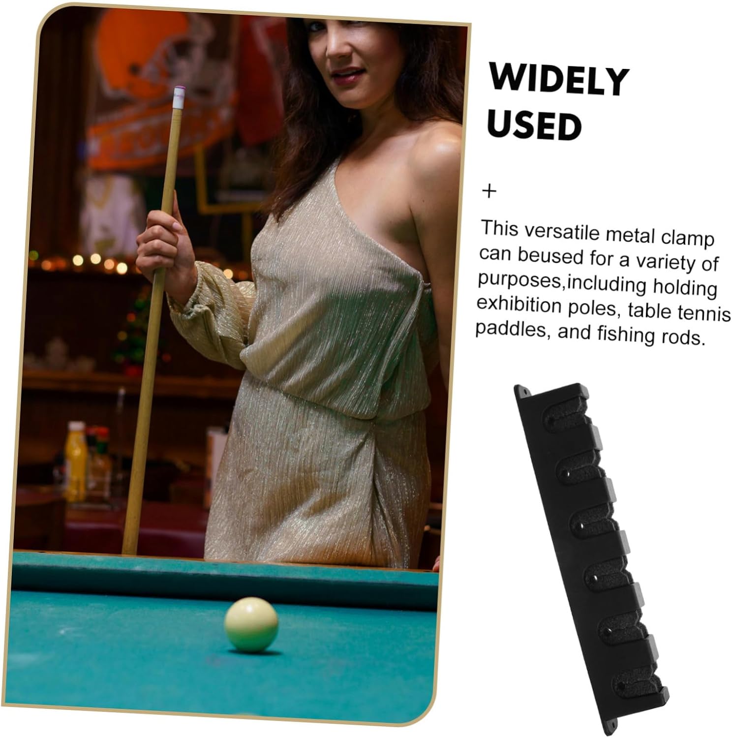 BESPORTBLE 8pcs Pool Cue Holder Wall-mounted Rack Billiard Stick Storage Decorative Pole Rack