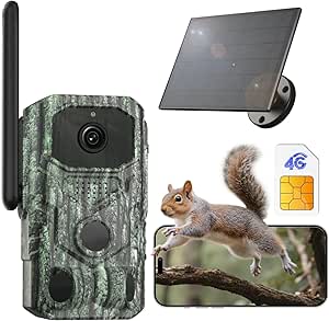 XEGA 4G LTE Cellula Trail Camera【3 PIR Sensor】2K No WiFi Game Camera with APP Live Streaming,No Glow 940nm Night Vision,0.1s Trigger Instant Alarm,2-Way Talk,7800mAh Battery,GPS IP66,Build-in SIM Card asin的图片
