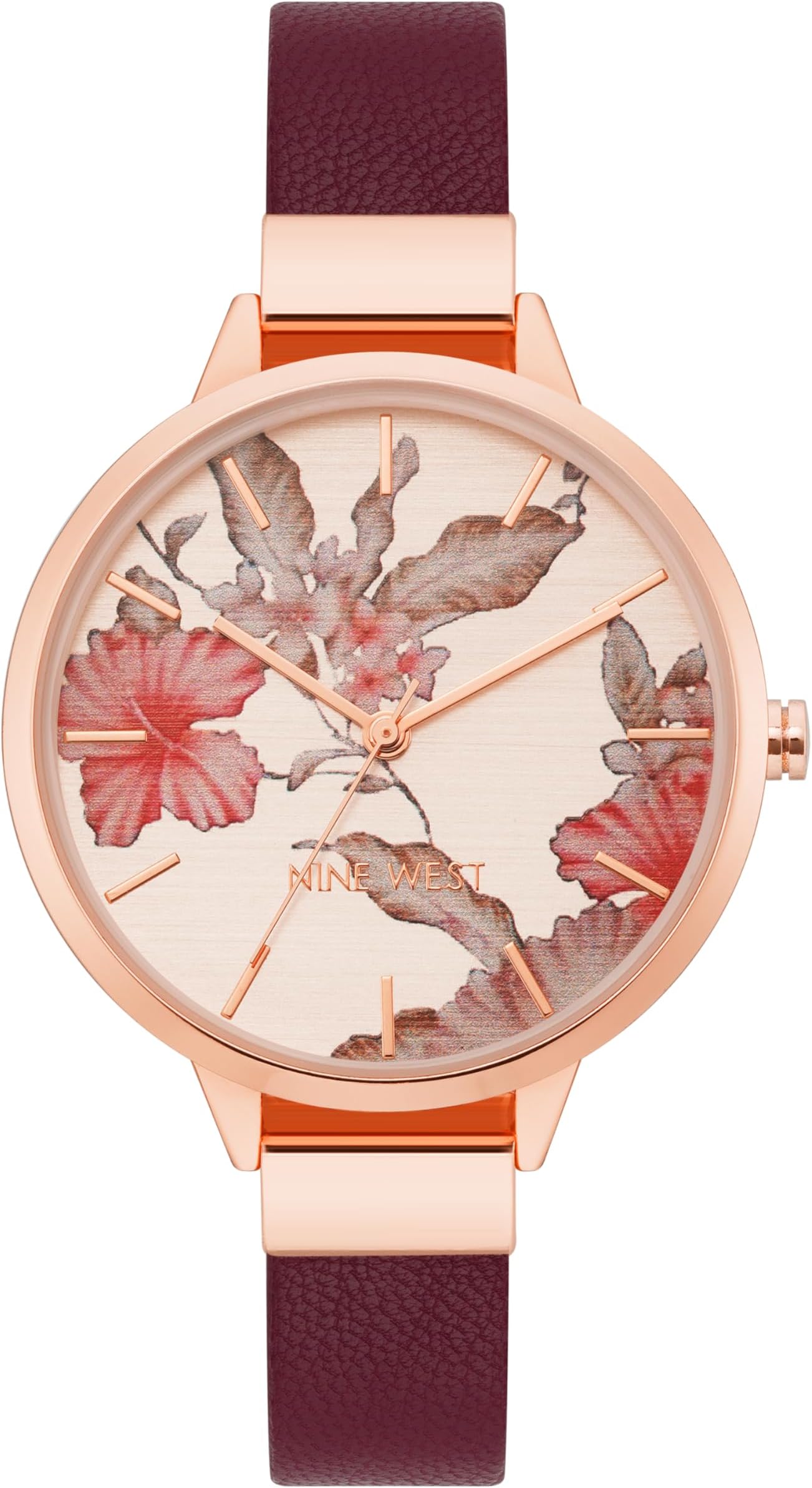 Women's Floral Dial Strap Watch