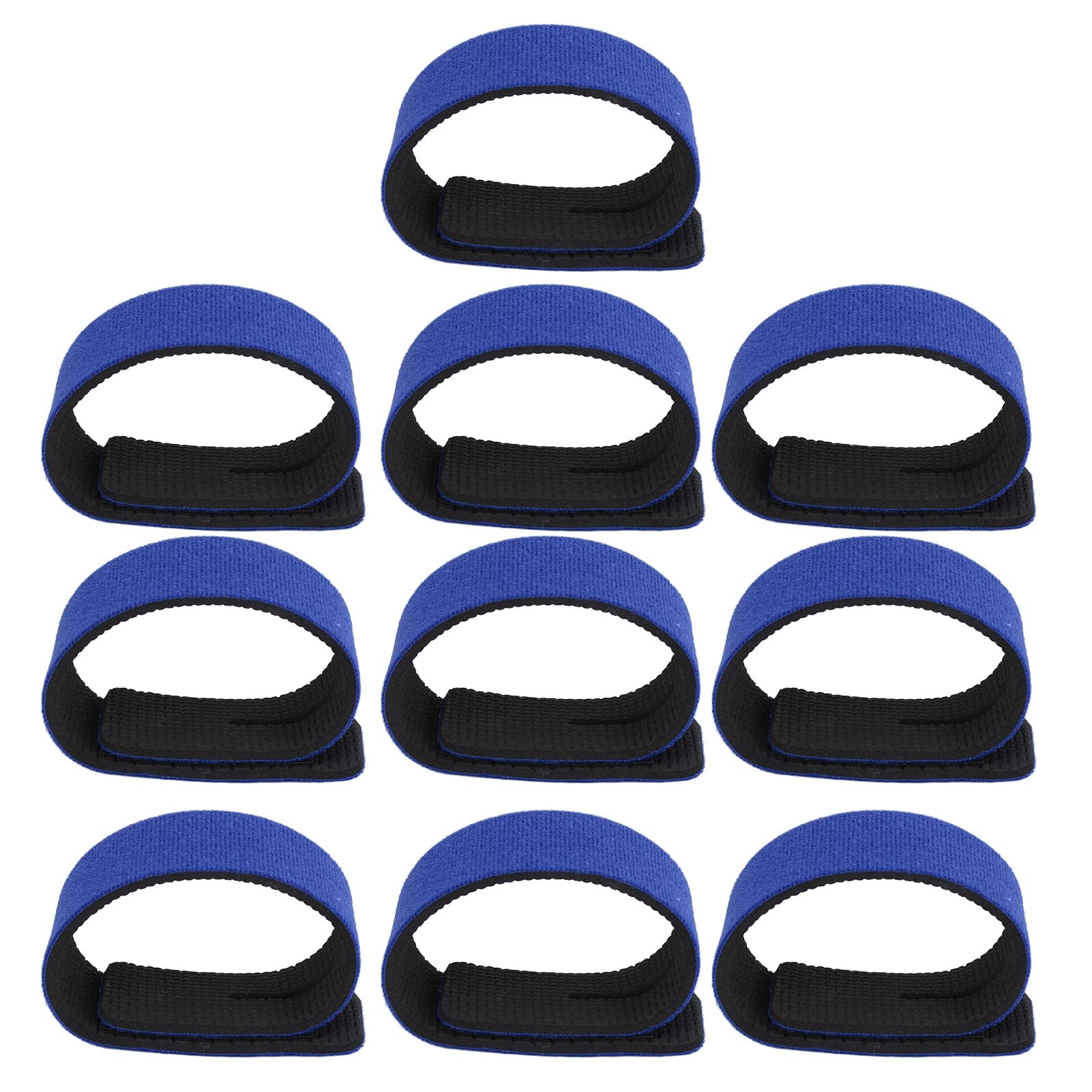 QANYEGN 10pcs Fishing Rod Belt Ties, Fishing Pole Belts Stretchy Straps, Fishing Tackle Ties, Cable Bait Casting Fly Rod Straps Holders (Blue)