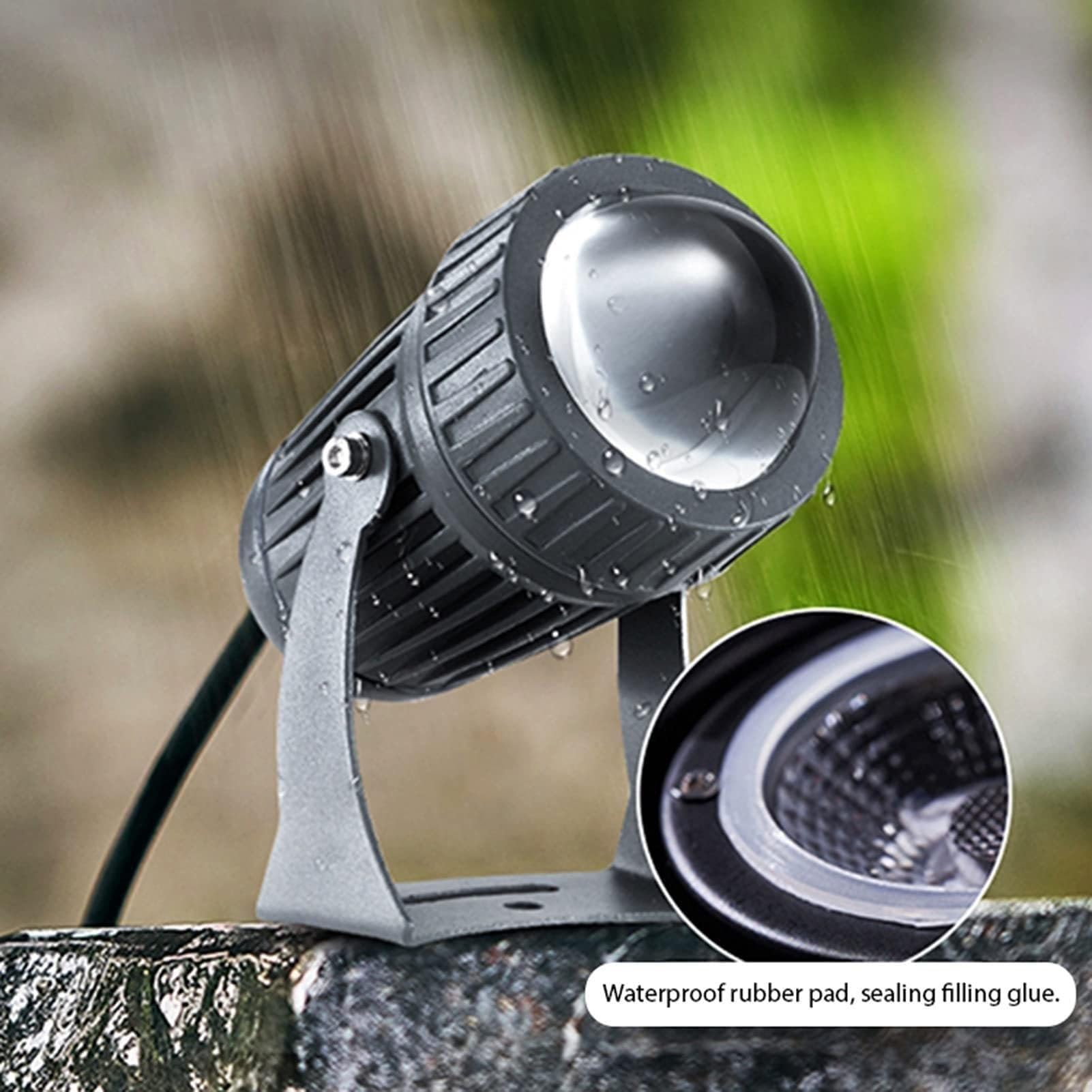 Focos LED Para Exteriores, Lámpara Paisajística, Proyector De 10W Con Haz Estrecho, Lámpara De Haz Giratorio IP65, Foco Ajustable De Largo Alcance Para Baño De Pared(Rgb,10W(24V))