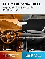 Vista 435 de Proadsy Parasol para parabrisas actualizado 2026, ajuste personalizado, Lexus NX 2022-2025 2026, 4 capas, plegable, protector de parasol frontal que