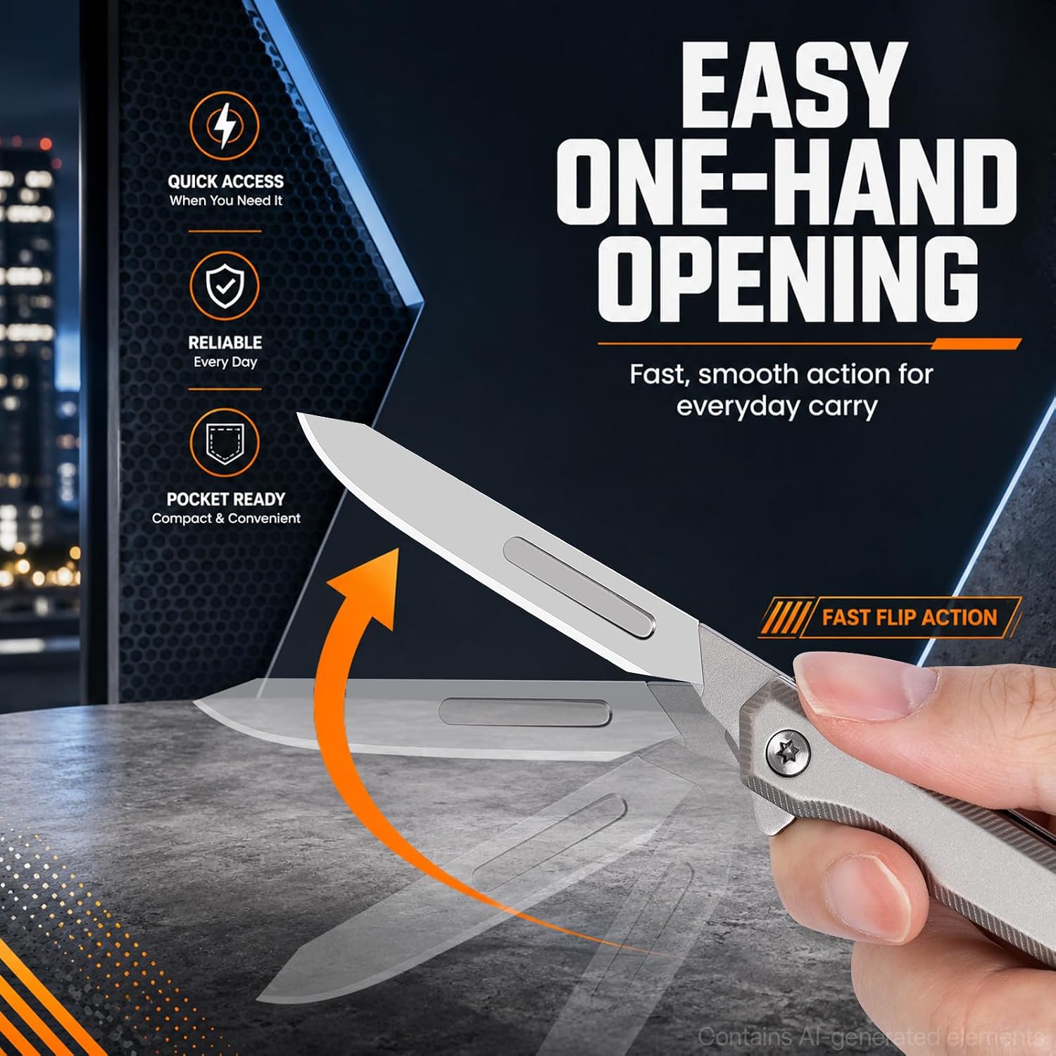 Tops Home Folding Scalpel Knife with Clip, 5 Extra #60 Replaceable Blades image 2