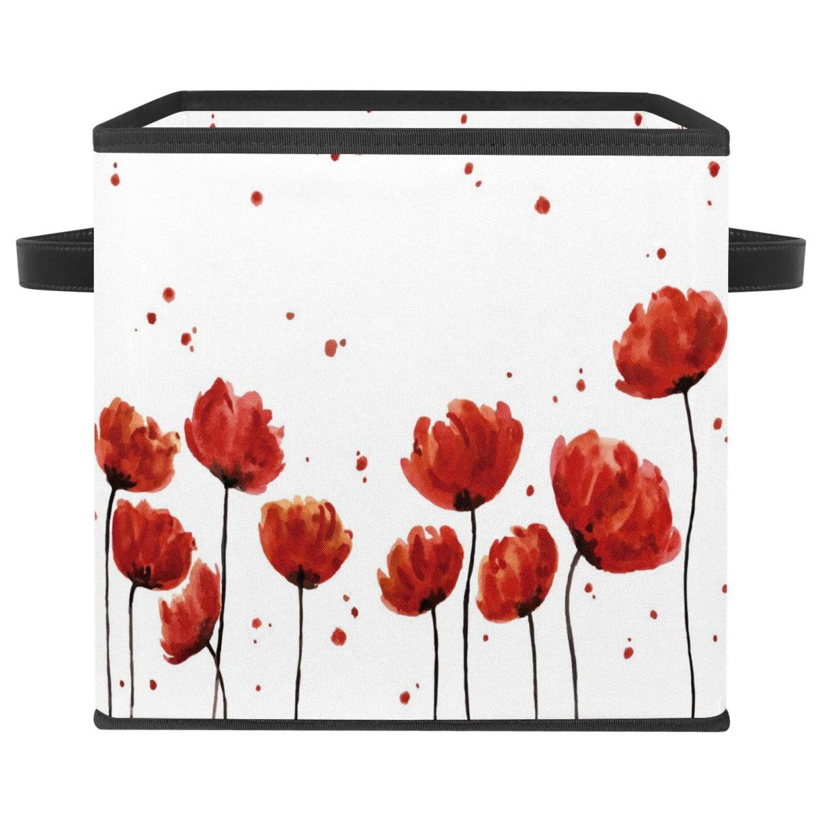 Boîte de rangement motif fleur florale blanche bac cubique haut de gamme pour maison
