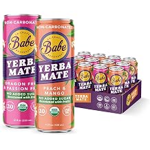 Babe Organic Yerba Mate Energy Drinks | NO ADDED SUGAR | 150mg Plant-Based Caffeine | Natural Yerba Mate Tea with No Crash, No Jitters - Variety Pack NO ADDED SUGAR 12 x 12oz Cans