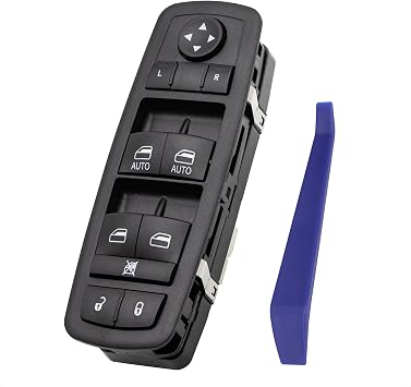 Obaee Master Power Window Switch Button Front Left Driver Side Compatible with 2011 2012 2013 Dodge Durango, Replaces OEM 68086693AC 68086693AE DWS2268, 2 Autos