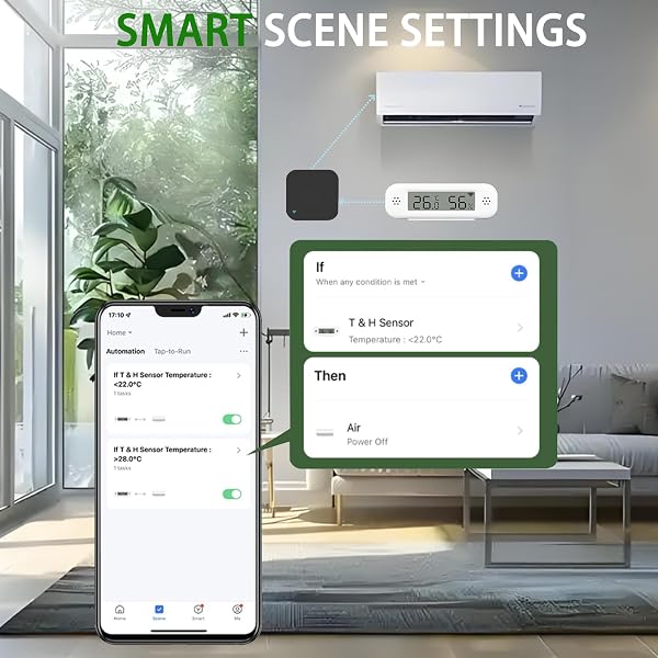 Termometro digitale intelligente igrometro, sensore di temperatura e umidità interna WiFi per uso domestico, con monitoraggio remoto app, esportazione dati, compatibile con Alexa. (2 Pack) - 4