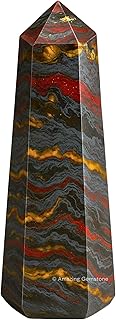 Amazing Gemstone Iron Tiger Eye Crystal Towers - Natural Healing Crystal Point Obelisk for Reiki Healing and Crystal Grid (3 Inch)