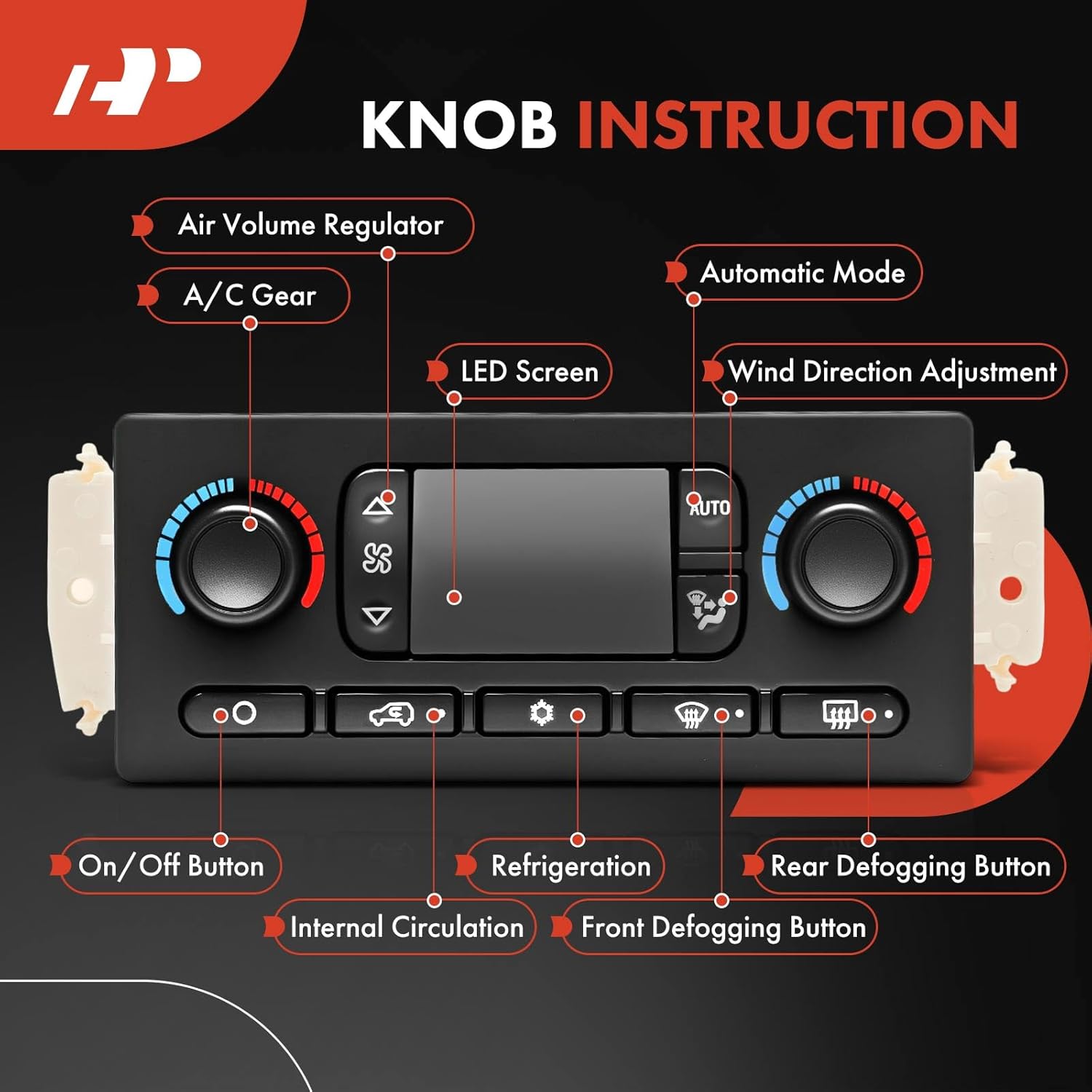 A-Premium Automatic Climate Control Module A/C & Heater Control Panel Compatible with Chevy, GMC & Cadillac - 2003 2004 Silverado 1500, Sierra 1500, Tahoe, Avalanche, Yukon - with Rear Window Defogger