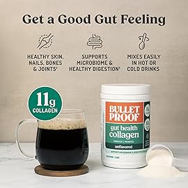 Bulletproof Unflavored Gut Health Collagen Protein, 14 Ounces, 10g Grass-Fed Collagen Peptides for Gut, Skin, Bone and Joint Support, Packaging May Vary