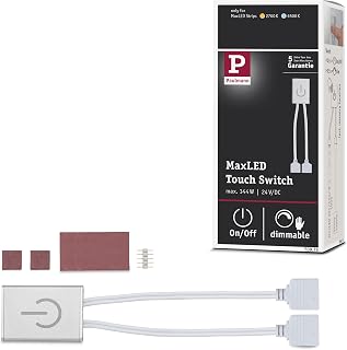 Paulmann 70975 Stripe MaxLED Touch Switch max. 144 Watt dimmbar Lichtband Silber Lichtstreifen Metall LED Band