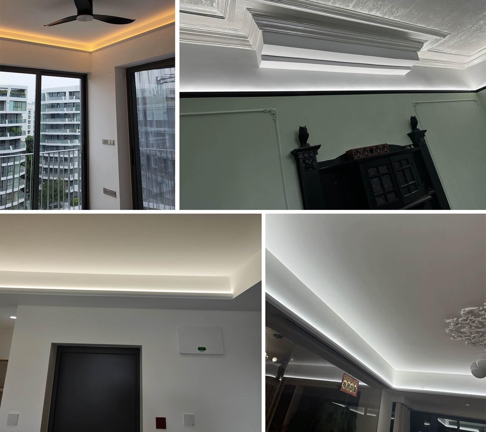 Aluminiumprofil für LED-Lichtstreifen, flexible Zierleiste, Wand, Decke, Eckdekoration, indirekte Beleuchtung, 21 m weißer K