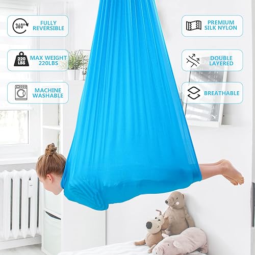 Miniatura 4 de Columpio sensorial  Columpio giratorio de 360 para interiores para niños con autismo, TDAH y trastornos de procesamiento sensorial, columpio