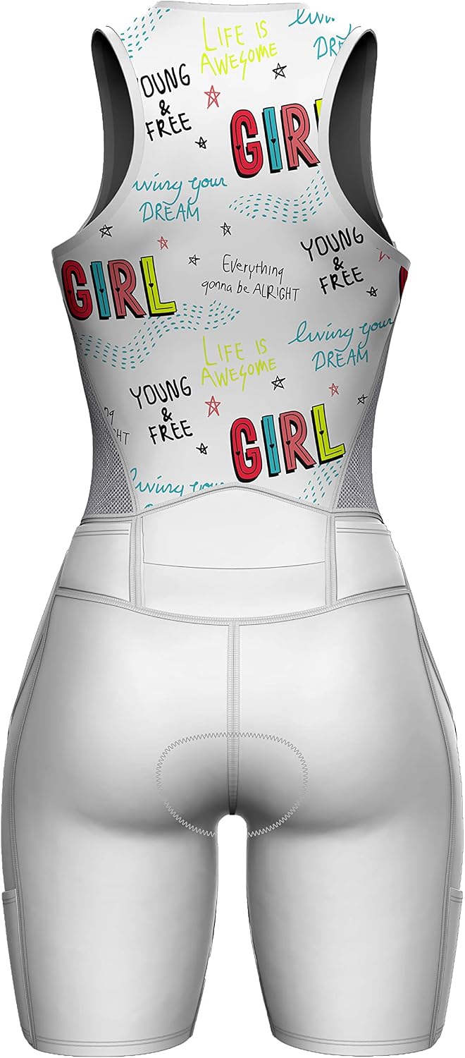 Sparx Sports Women Triathlon Suit Tri Short Racing Cycling Swim Run (2XL, Girl),XX-Large
