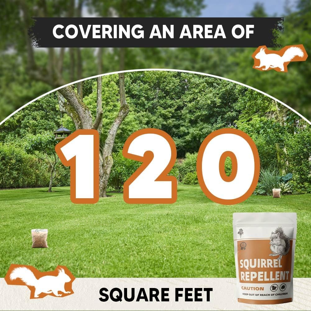 Squirrel Repellent Outdoor, Chipmunk Repellent Outdoor, Squirrel Repellent for Attic, Squirrel Deterrent for Garden, Squirrel Away, Chipmunk Deterrent Outdoor, Plant-Based Ingredients - 8Packs