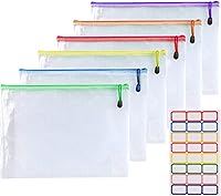 Vista 1 de Niziting - Carpetas de documentos de malla de plástico con cremallera de 9 x 12 pulgadas, carpetas de archivos con cremallera para suministros