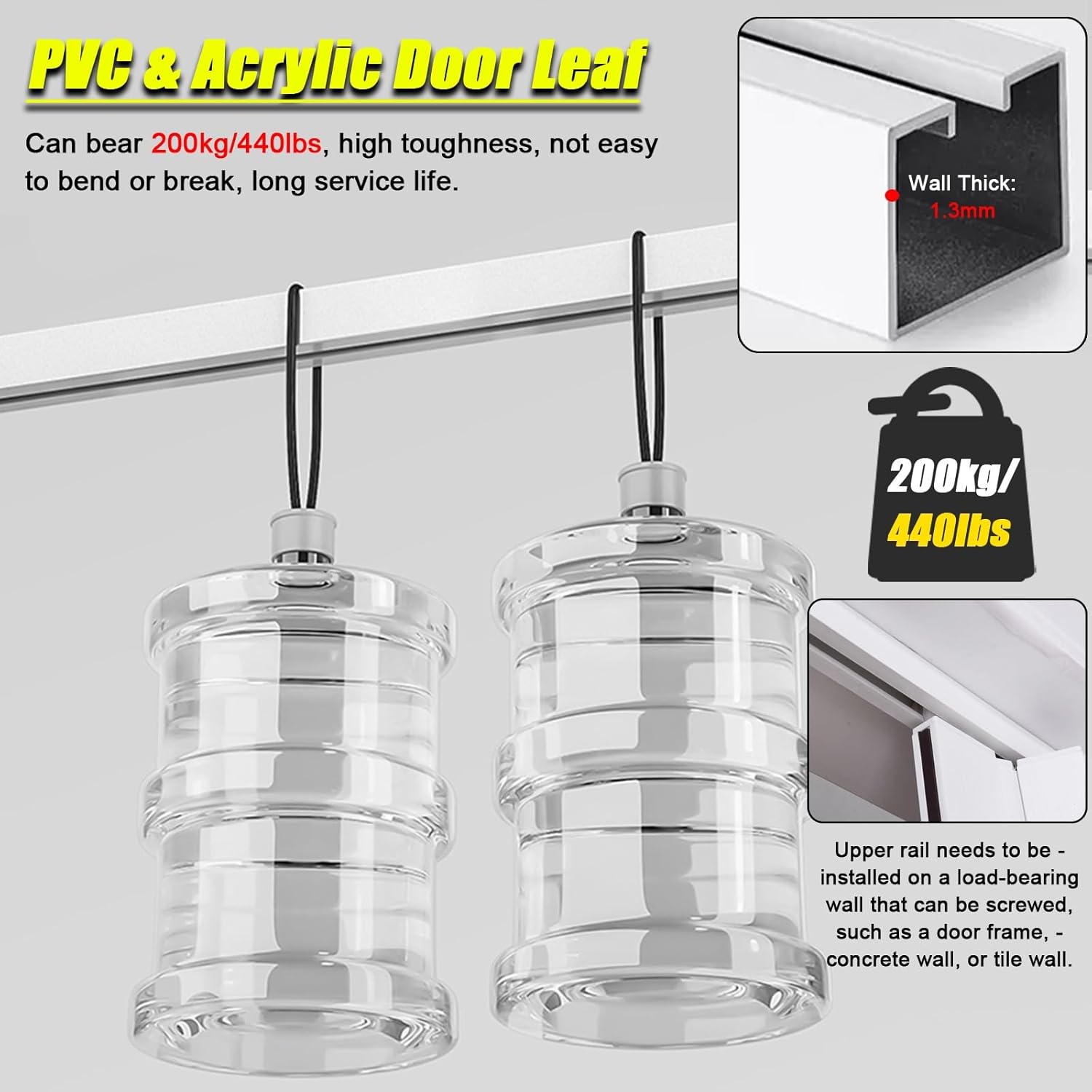 Kitchen Bathroom PVC Concertina Accordion Folding Door, 24 30 32 36 42 48 60 72 96 inch Wide Interior Retractable Partition Gate, for Laundry Room Doorway Cabinet Pantry Bedroom(#A,64