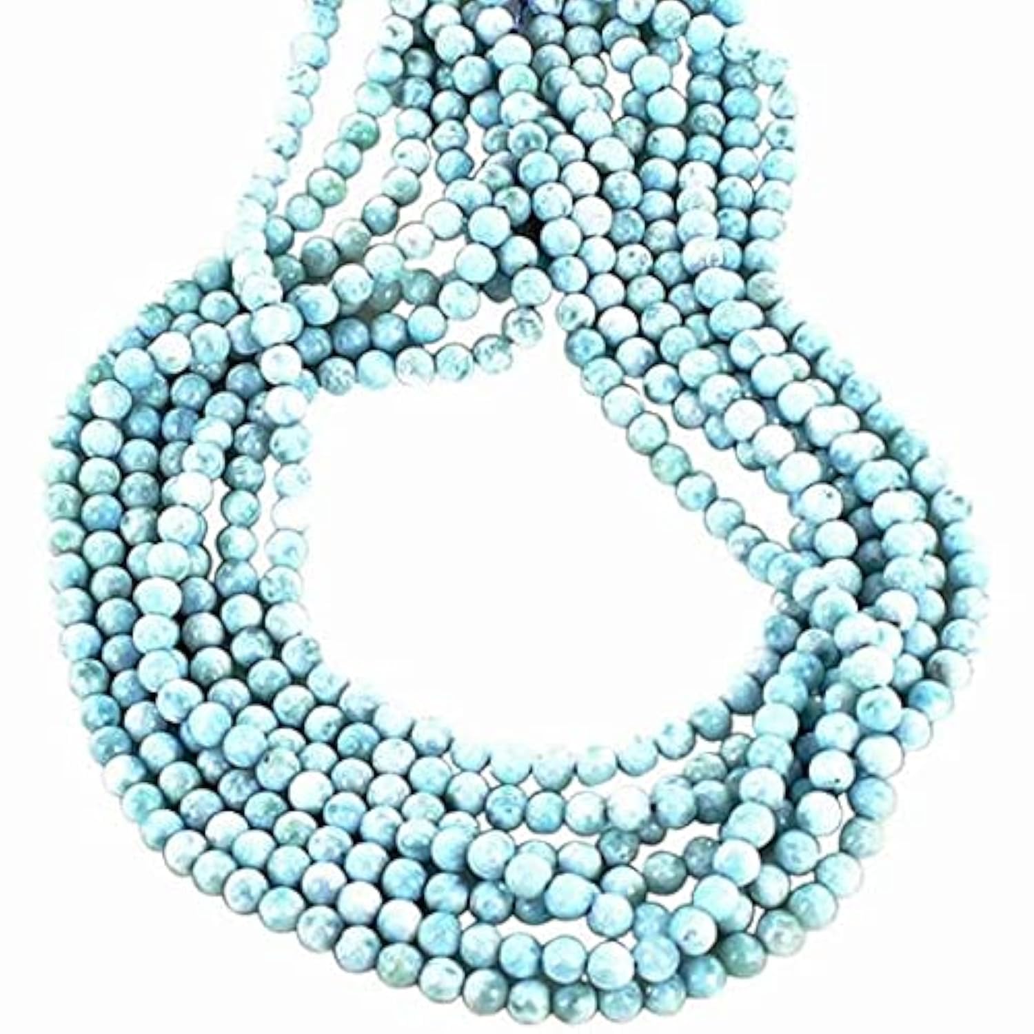 Perles Larimar rondes LKBEADS 5.5-6mm pour création de bijoux uniques