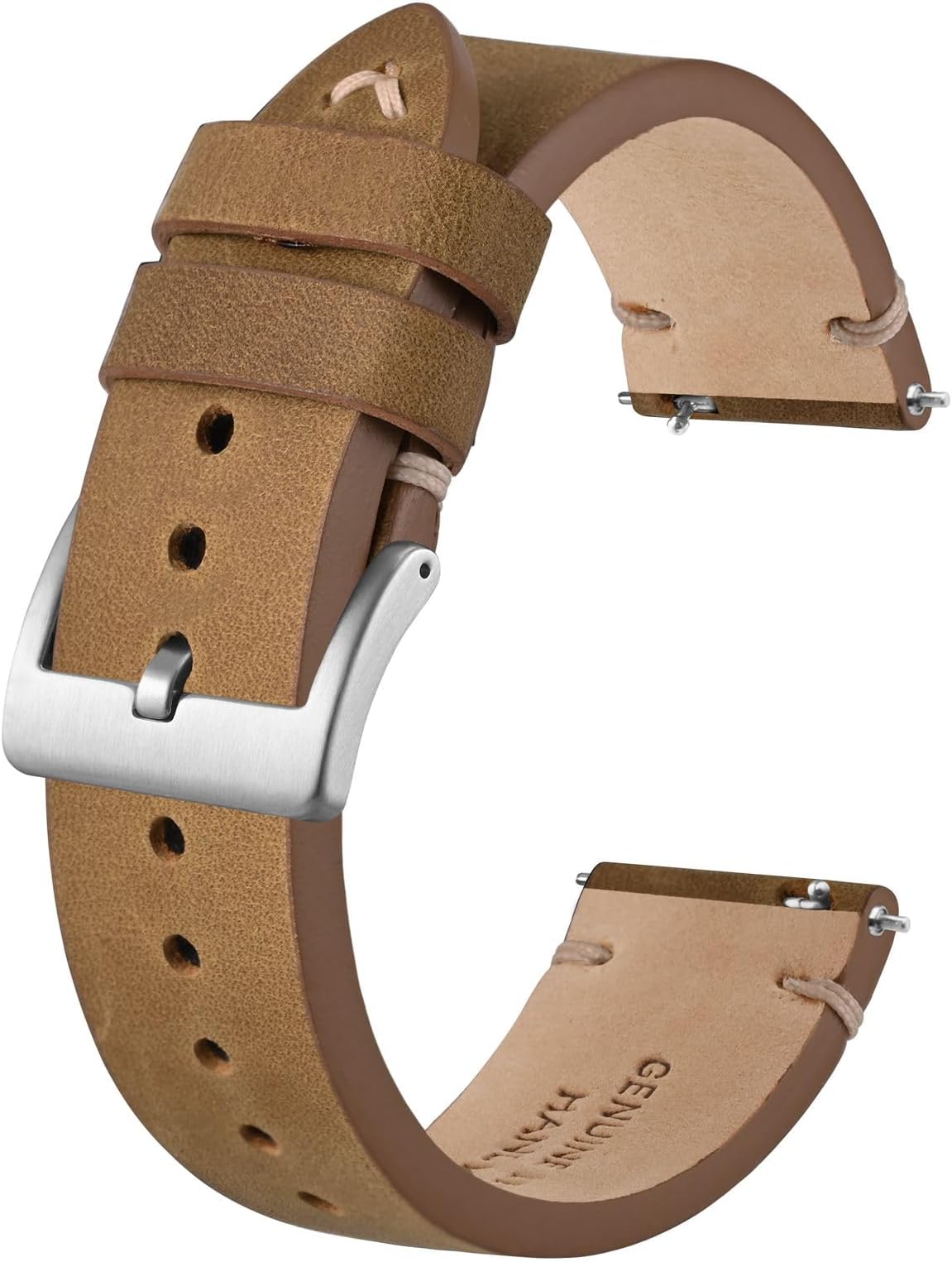 Distressed Leather Watch Strap, Watch Replacement Bands for Men, Quick Release Spring Bars, Band Width 18mm 19mm 20mm 22mm 24mm