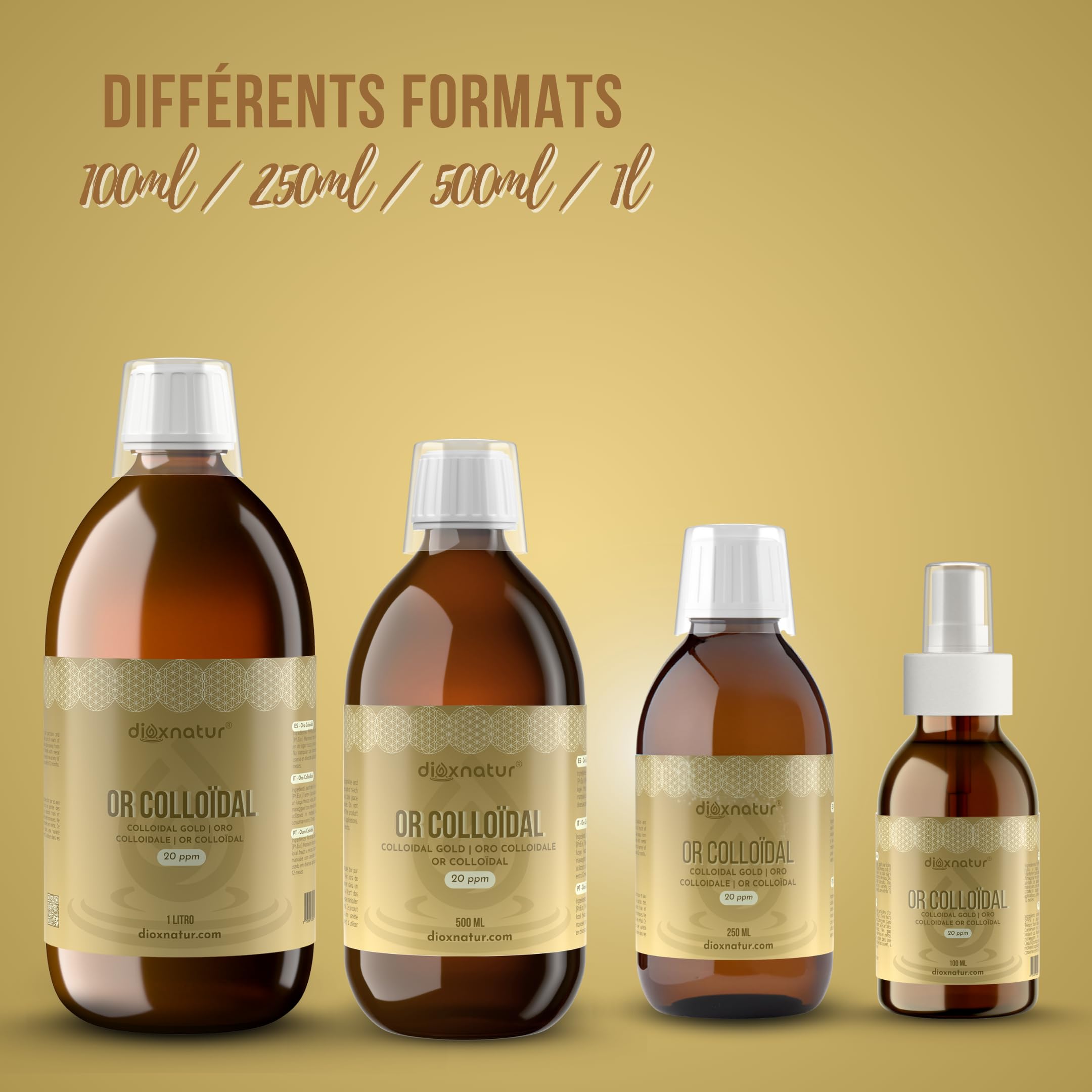 Or colloïdal 20 ppm 250 ml Étiquette FR
