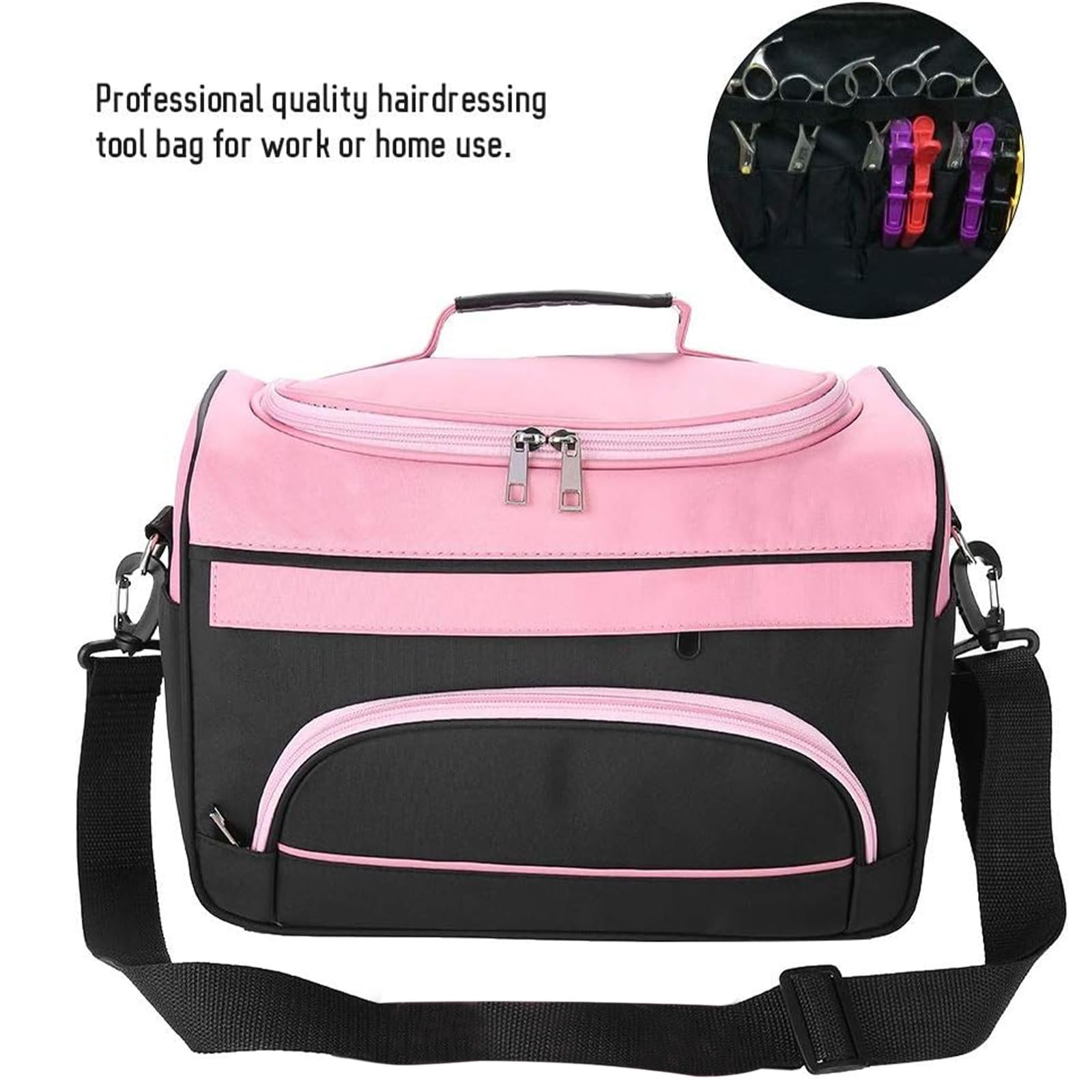 Petyoung Borsa da viaggio di grande capacità professionale per parrucchiere (Color : Rose Pink)