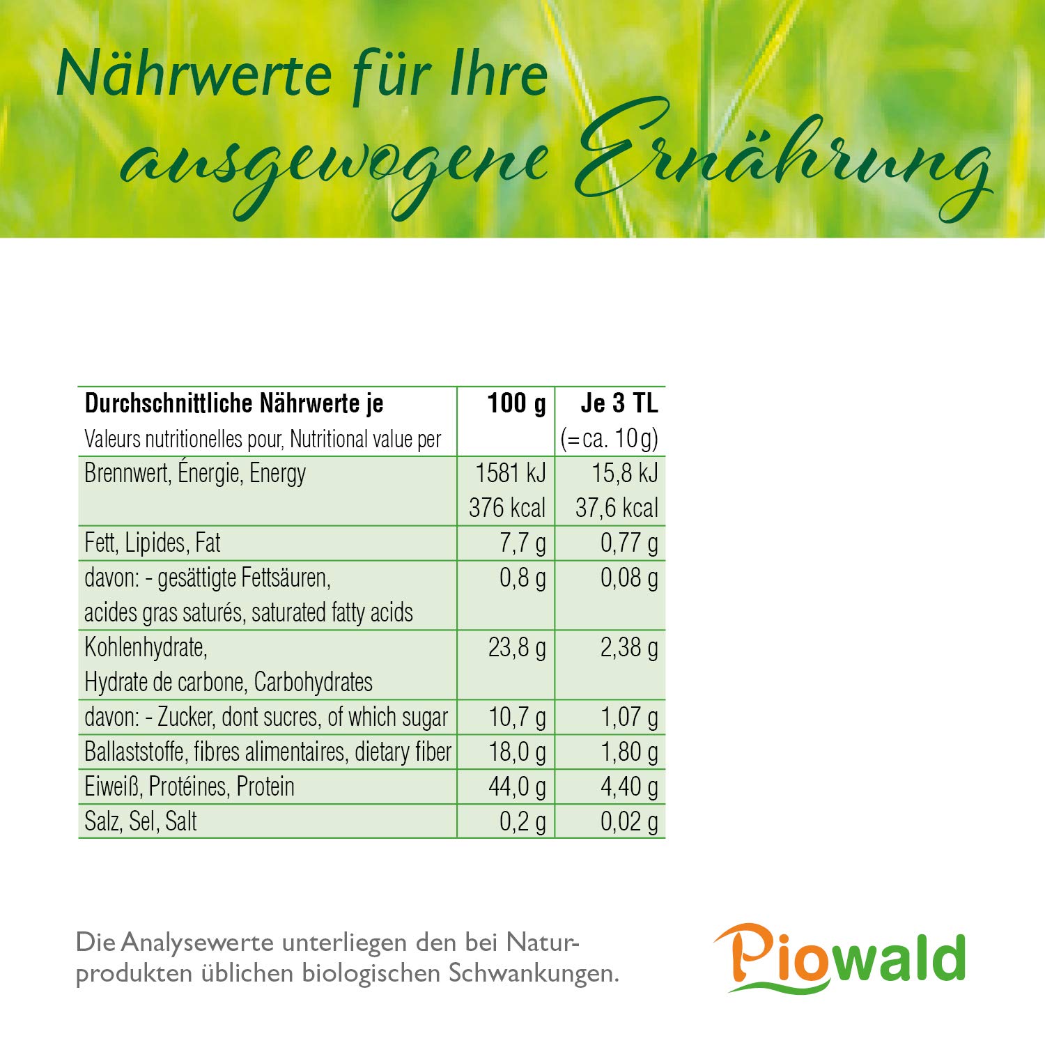 BIO Alfalfa Pulver - 500g