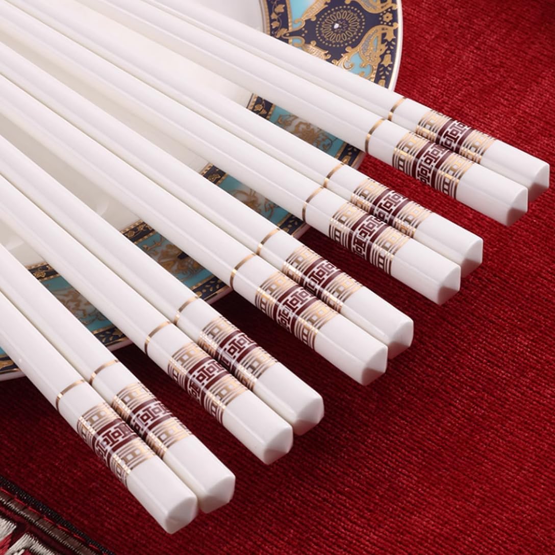Baguettes en Porcelaine de qualité supérieure, 1 Paire de Baguettes réutilisables en céramique osseuse de Haute qualité, Style Traditionnel Chinois Classique，S