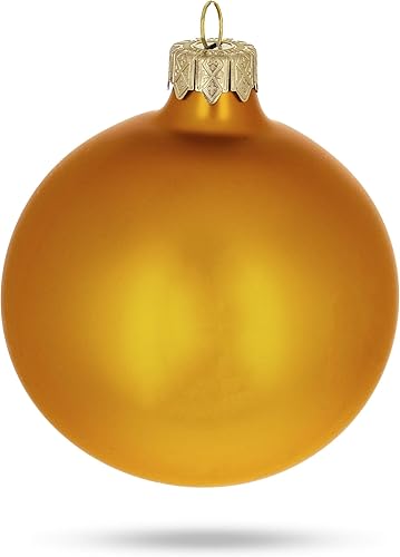 Miniatura 2 de Juego de 6 bolas de cristal dorado mate adornos de Navidad de 3.25 pulgadas