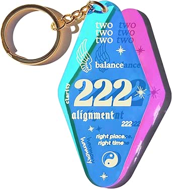 Midnite Minds 222 Angel Number Intuition Keychain Car Accessories for Women