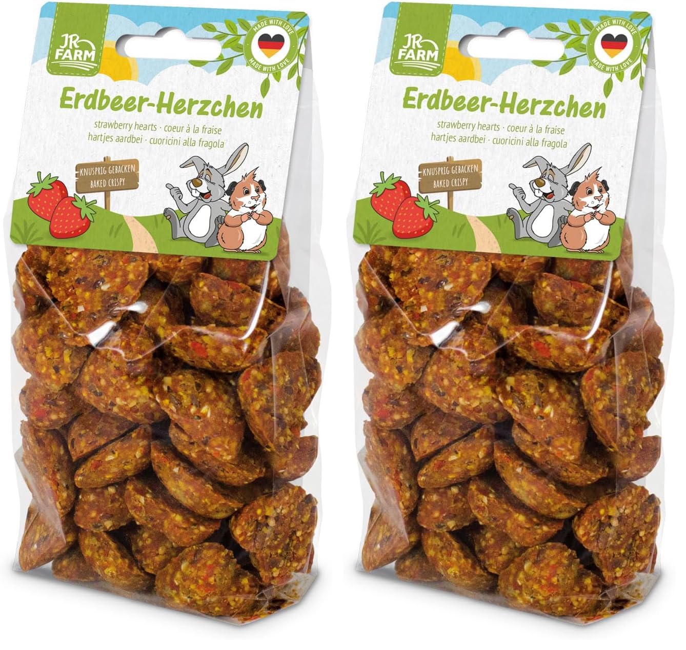 JR FARM Erdbeer-Herzchen 150 g (Packung mit 2)