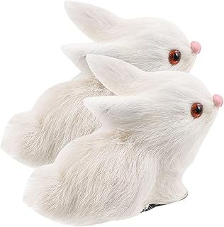 SAFIGLE 2 Pçs Coelho De Simulação Mini Coelhos De Pelúcia Coelhos Em Miniatura Modelo De Coelho Falso Coelho Realista Ano Do Coelho Ornamento Coelho De Simulação Coelho Peludo