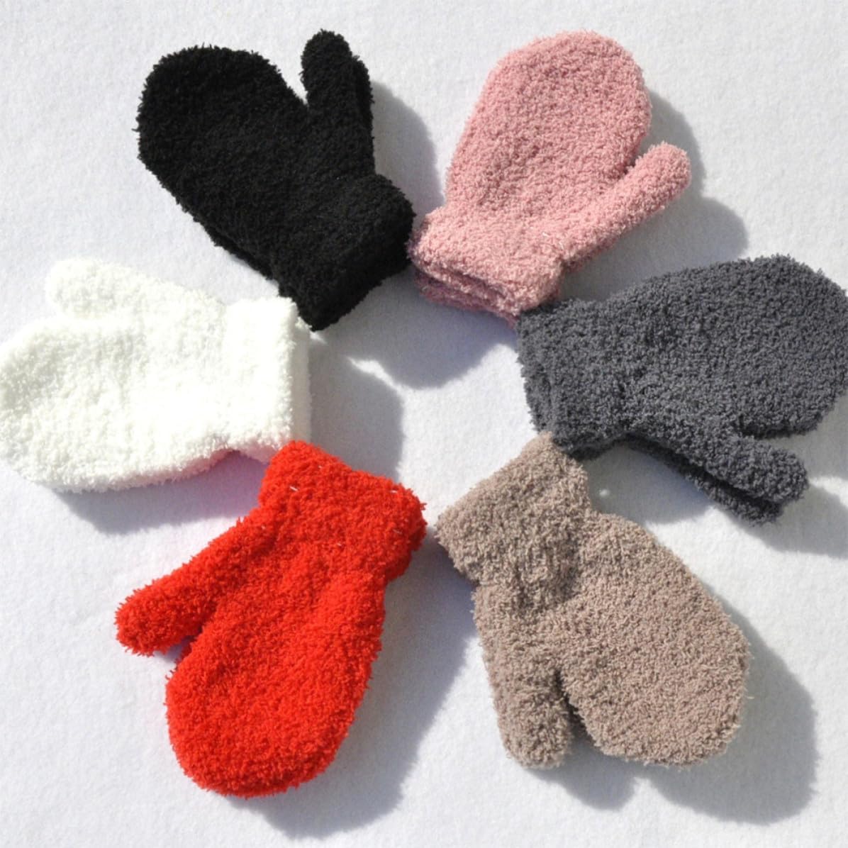 6 Pairs Winter Knit Mittens Hand Protection Full Cover