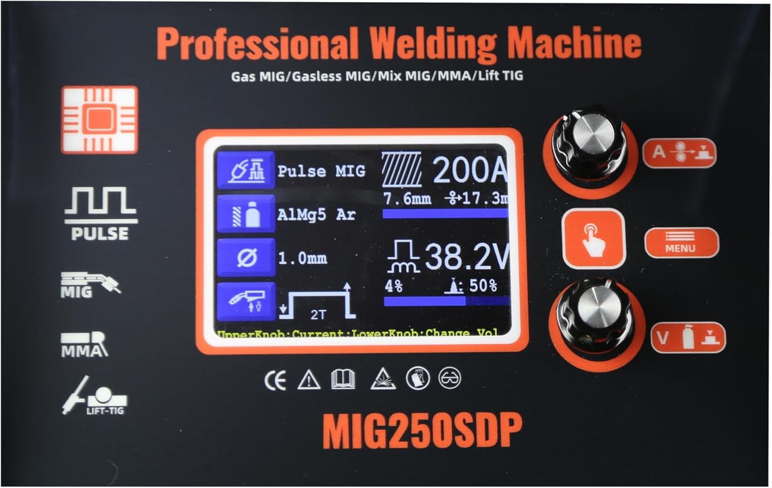 Detailed view of the two-roll dual drive wire feeder mechanism