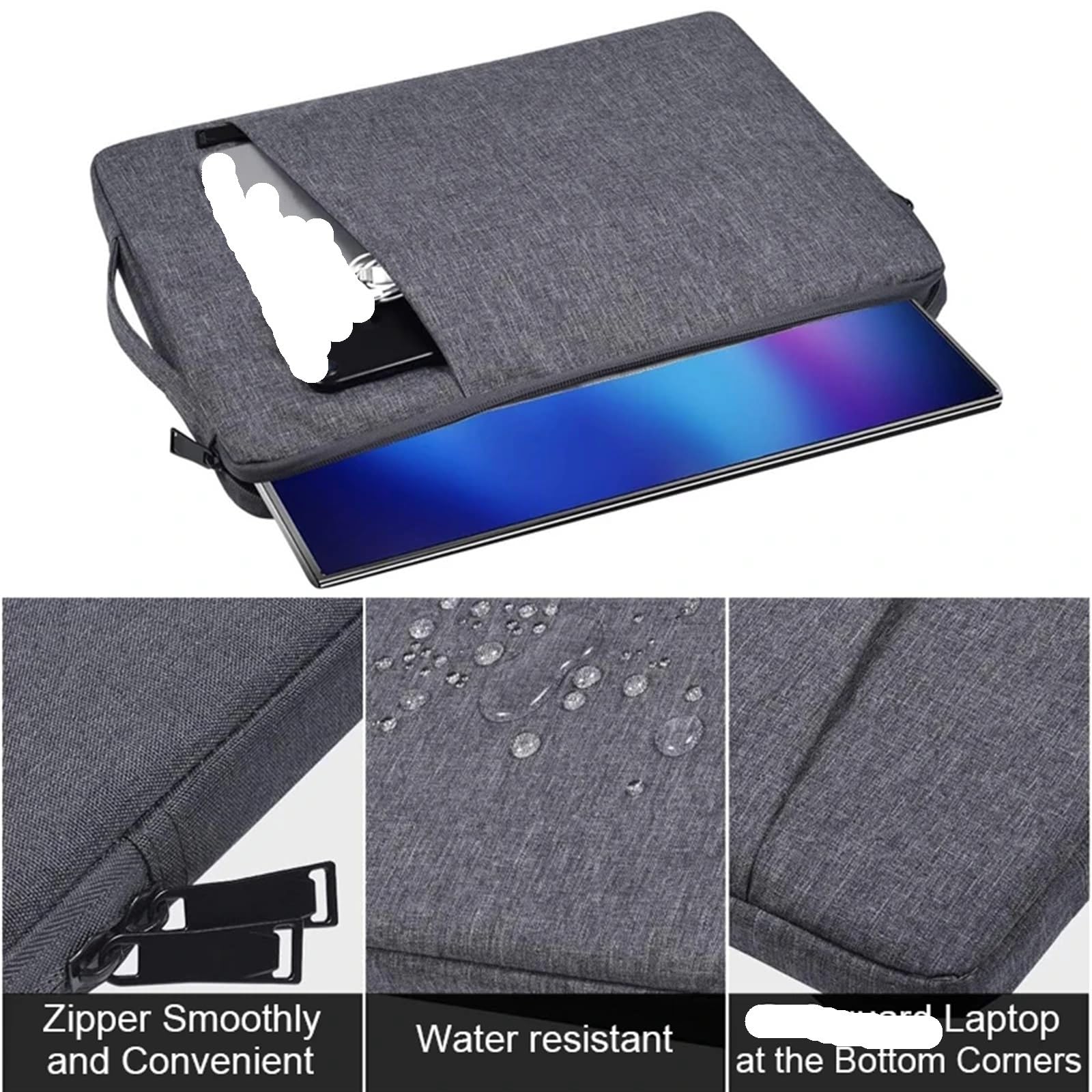 Borsa for computer Custodia for borsa for laptop for impermeabile for 13 .3 14 15 .6 for notebook da .4 pollici per Computer Compatibile(Dark gray,15.6 Inch)