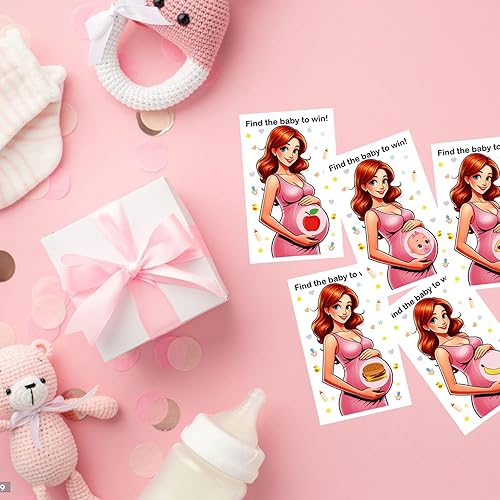 Miniatura 6 de Find The Baby to Win Girl - Juego de rascar para niña, juegos tontos fáciles de jugar, idea divertida, actividad rompehielos para baby shower.
