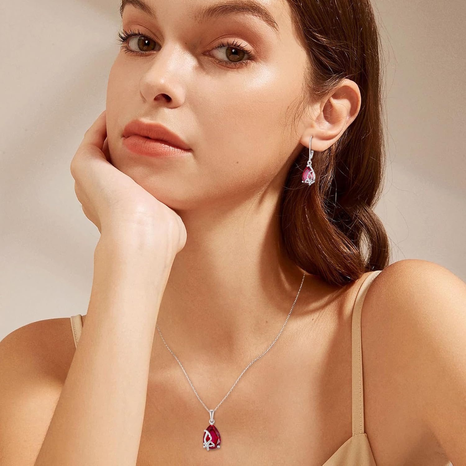 Teardrop Dangle Drop Earrings for Women 925 Sterling Silver Butterfly Leverback Earring with Birthstone Jewelry Gifts for Her - Image 3