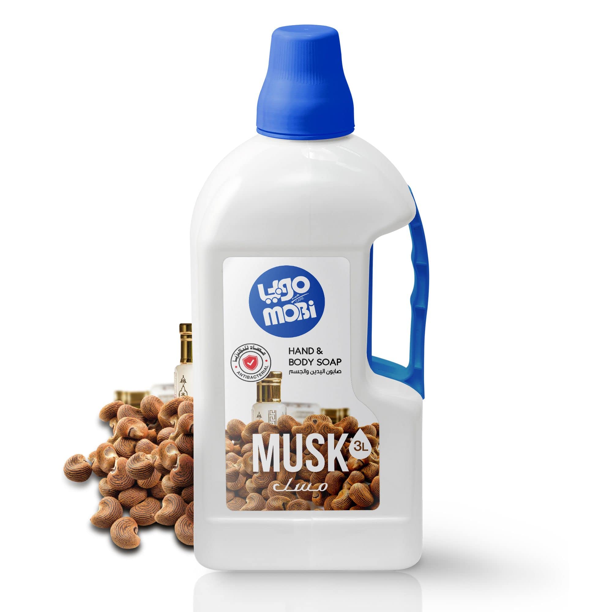Mobi Liquid Hand And Body Soap, Musk Scent, 3 L
